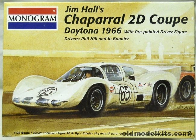 Monogram 1/24 Chaparral 2D Coupe With Prepainted Driver Figure - Jim Hall Daytona 1966, 85-2850 plastic model kit
